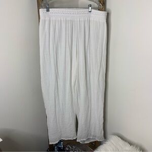 New Directions White Textured Pants Size 1XL